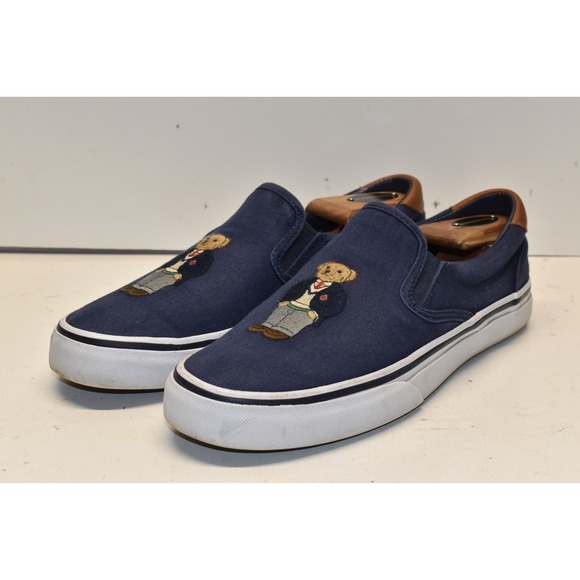 Polo Ralph Lauren Thompson III Polo Bear Canvas Slip-On Shoes Blue Mens 7D Prep main image 8